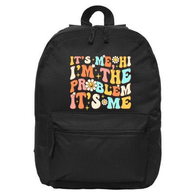 Retro Groovy I'm A Problem Sarcasm Humor Funny Cute 16 in Basic Backpack