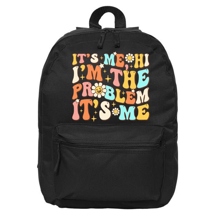 Retro Groovy I'm A Problem Sarcasm Humor Funny Cute 16 in Basic Backpack