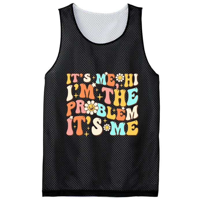 Retro Groovy I'm A Problem Sarcasm Humor Funny Cute Mesh Reversible Basketball Jersey Tank