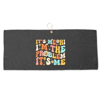 Retro Groovy I'm A Problem Sarcasm Humor Funny Cute Large Microfiber Waffle Golf Towel