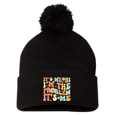 Retro Groovy I'm A Problem Sarcasm Humor Funny Cute Pom Pom 12in Knit Beanie