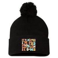 Retro Groovy I'm A Problem Sarcasm Humor Funny Cute Pom Pom 12in Knit Beanie
