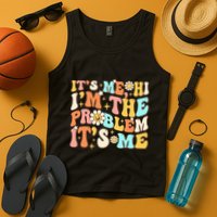 Retro Groovy I'm A Problem Sarcasm Humor Funny Cute Tank Top