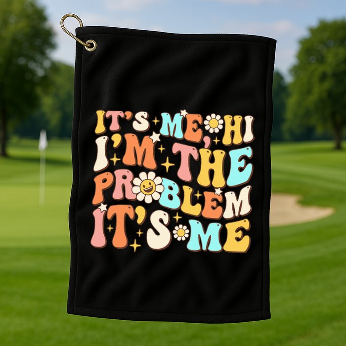 Retro Groovy I'm A Problem Sarcasm Humor Funny Cute Golf Towel