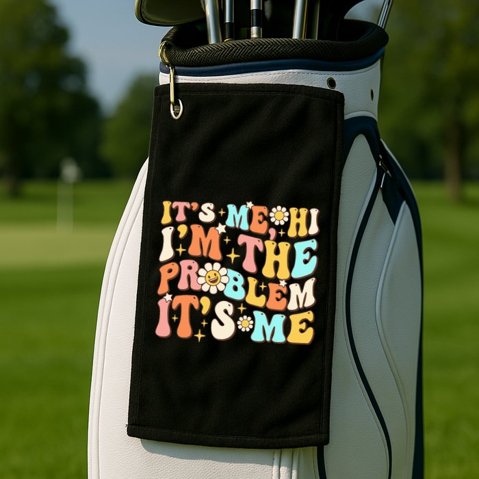 Retro Groovy I'm A Problem Sarcasm Humor Funny Cute Golf Towel