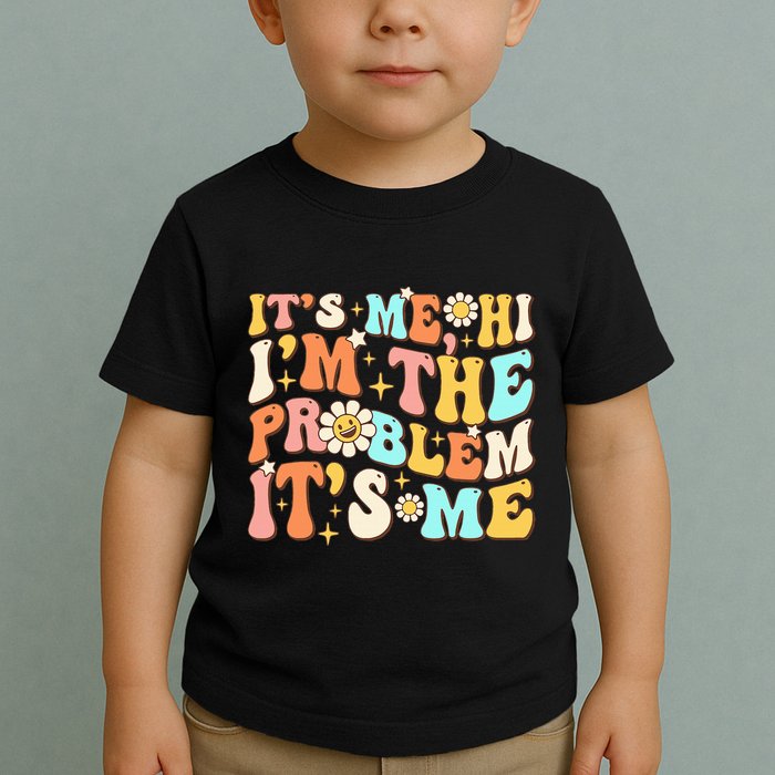 Retro Groovy I'm A Problem Sarcasm Humor Funny Cute Toddler T-Shirt