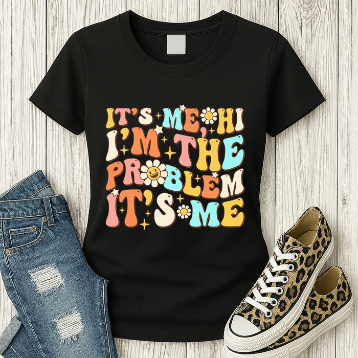 Retro Groovy I'm A Problem Sarcasm Humor Funny Cute Womens T-Shirt
