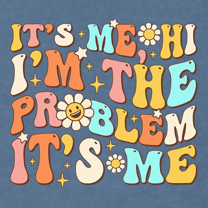 Retro Groovy I'm A Problem Sarcasm Humor Funny Cute Garment-Dyed Sweatshirt
