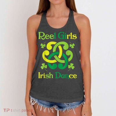 Reel Girl Irish Dance - Irish Dancer Ceili Reel Dance Women's Knotted Racerback Tank