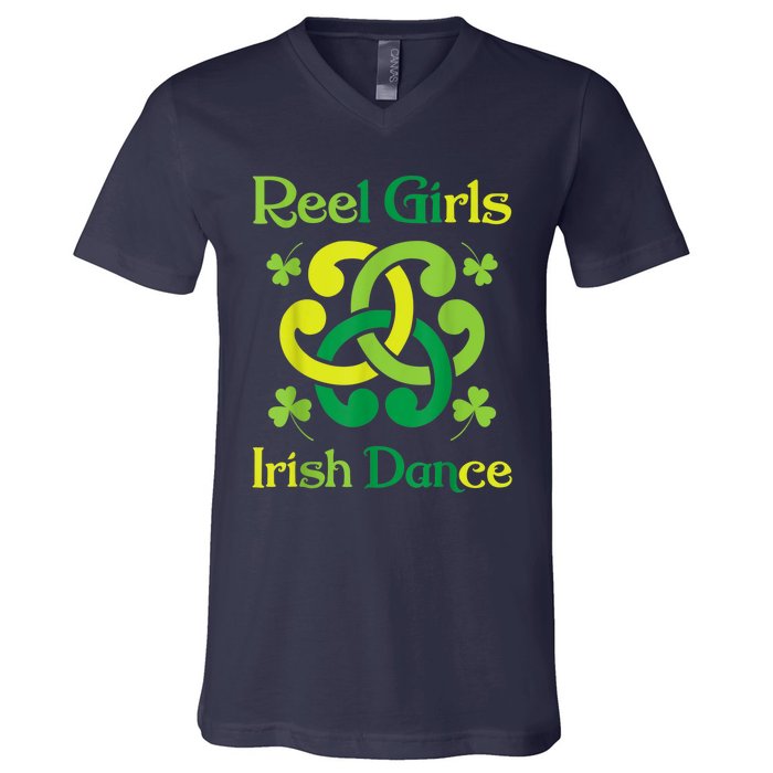 Reel Girl Irish Dance - Irish Dancer Ceili Reel Dance V-Neck T-Shirt