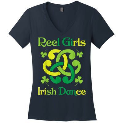 Reel Girl Irish Dance - Irish Dancer Ceili Reel Dance Women's V-Neck T-Shirt
