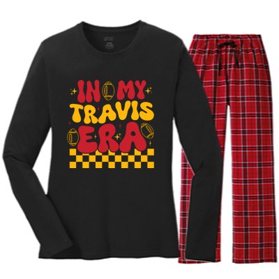 Retro Groovy In My Travis Era Women's Long Sleeve Flannel Pajama Set 