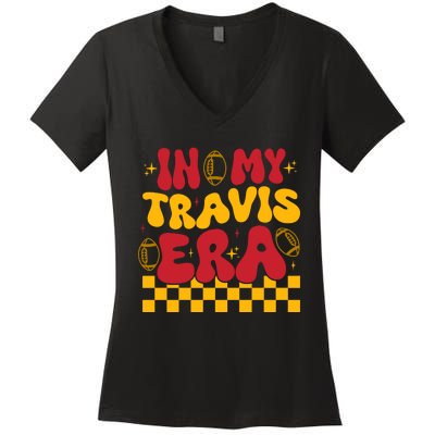 Retro Groovy In My Travis Era Women's V-Neck T-Shirt