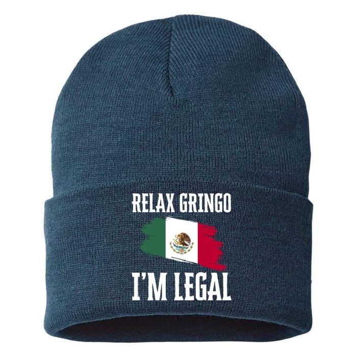 Relax Gringo Im Legal Funny Sustainable Knit Beanie