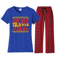 Retro Groovy In My Travis Era Women's Flannel Pajama Set