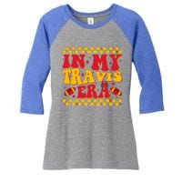 Retro Groovy In My Travis Era Women's Tri-Blend 3/4-Sleeve Raglan Shirt