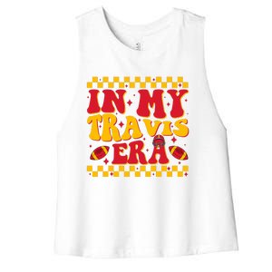 Retro Groovy In My Travis Era Women's Racerback Cropped Tank