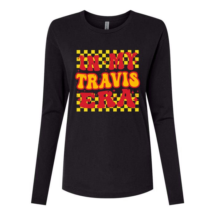 Retro Groovy In My Travis Era Womens Cotton Relaxed Long Sleeve T-Shirt