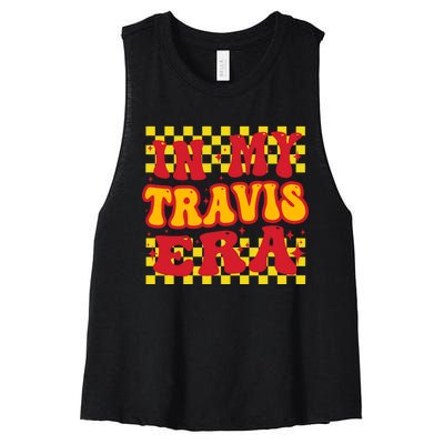 Retro Groovy In My Travis Era Women's Racerback Cropped Tank