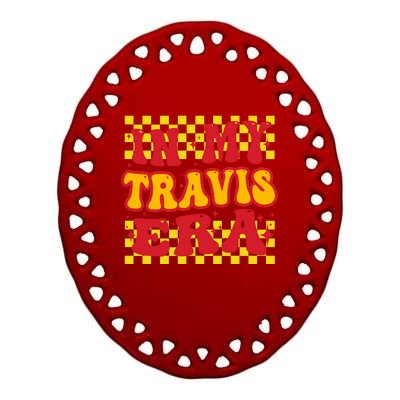 Retro Groovy In My Travis Era Ceramic Oval Ornament