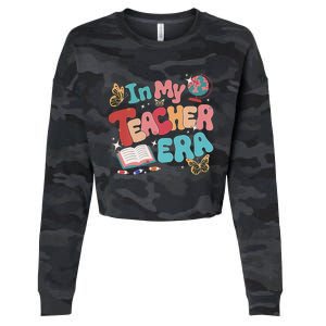 Retro Groovy In My Teacher Era Teaching Life Back To School Cropped Pullover Crew