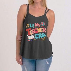 Retro Groovy In My Teacher Era Teaching Life Back To School Women's Strappy Tank