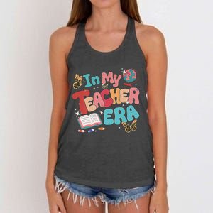 Retro Groovy In My Teacher Era Teaching Life Back To School Women's Knotted Racerback Tank