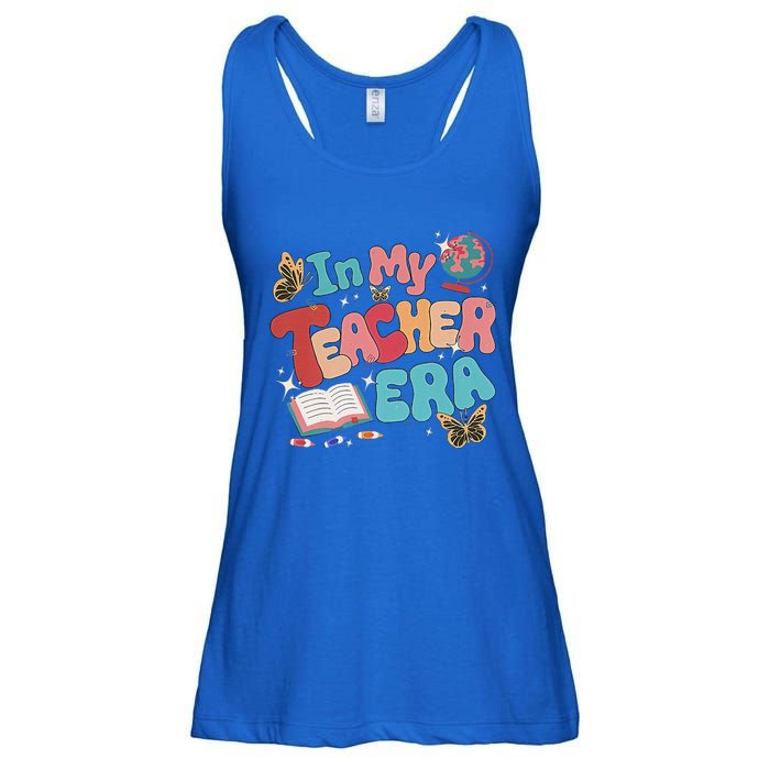 Retro Groovy In My Teacher Era Teaching Life Back To School Ladies Essential Flowy Tank