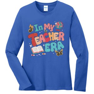 Retro Groovy In My Teacher Era Teaching Life Back To School Ladies Long Sleeve Shirt