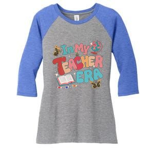 Retro Groovy In My Teacher Era Teaching Life Back To School Women's Tri-Blend 3/4-Sleeve Raglan Shirt