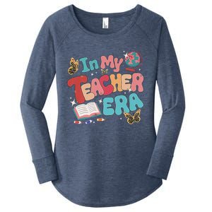 Retro Groovy In My Teacher Era Teaching Life Back To School Women's Perfect Tri Tunic Long Sleeve Shirt