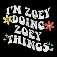 Retro Groovy Im Zoey Doing Zoey Things Funny Mother's Day Flat Bill Trucker Hat