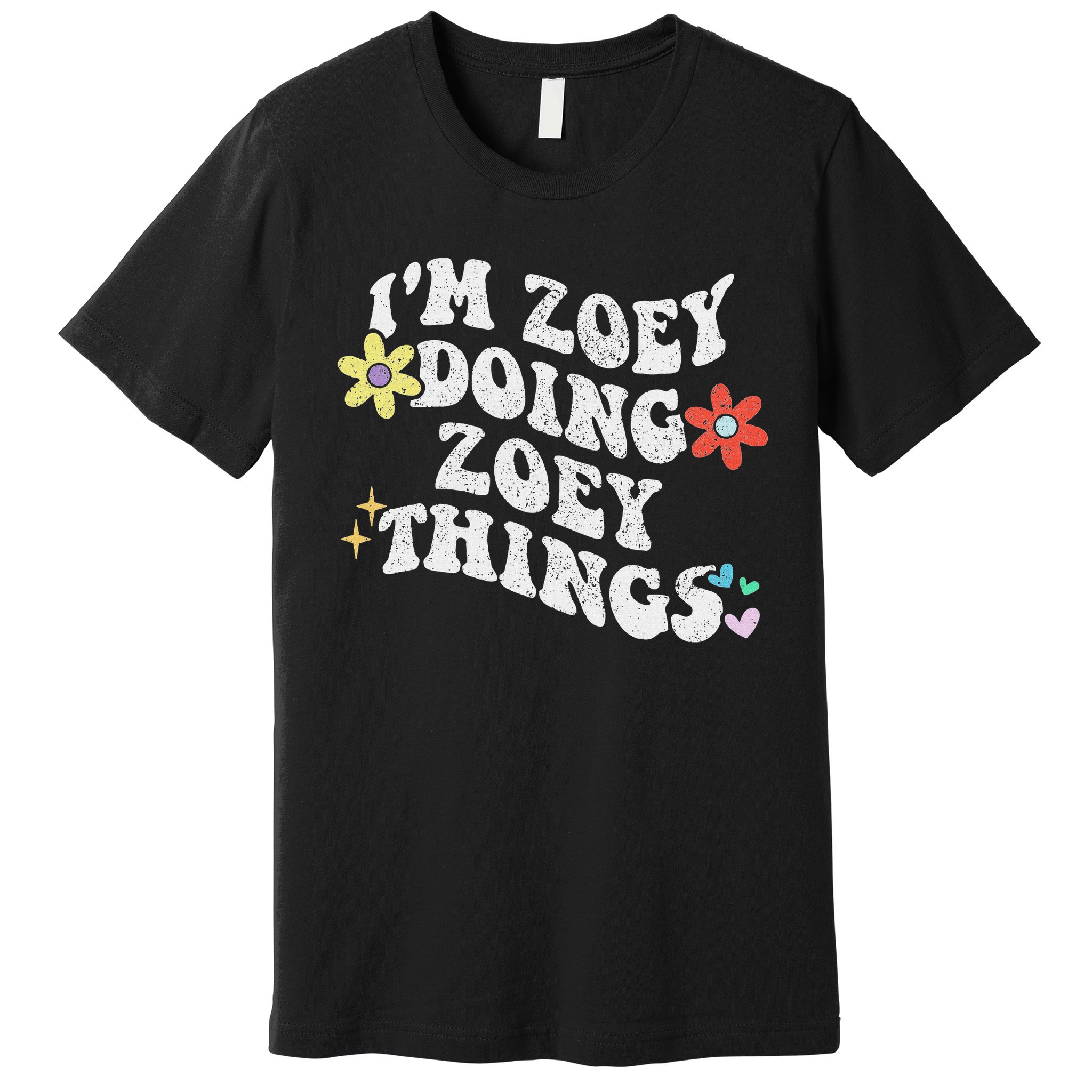 Retro Groovy Im Zoey Doing Zoey Things Funny Mother's Day Premium T-Shirt