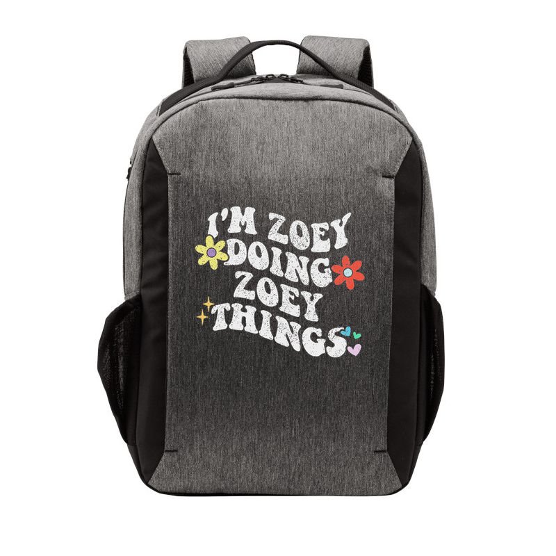 Retro Groovy Im Zoey Doing Zoey Things Funny Mother's Day Vector Backpack