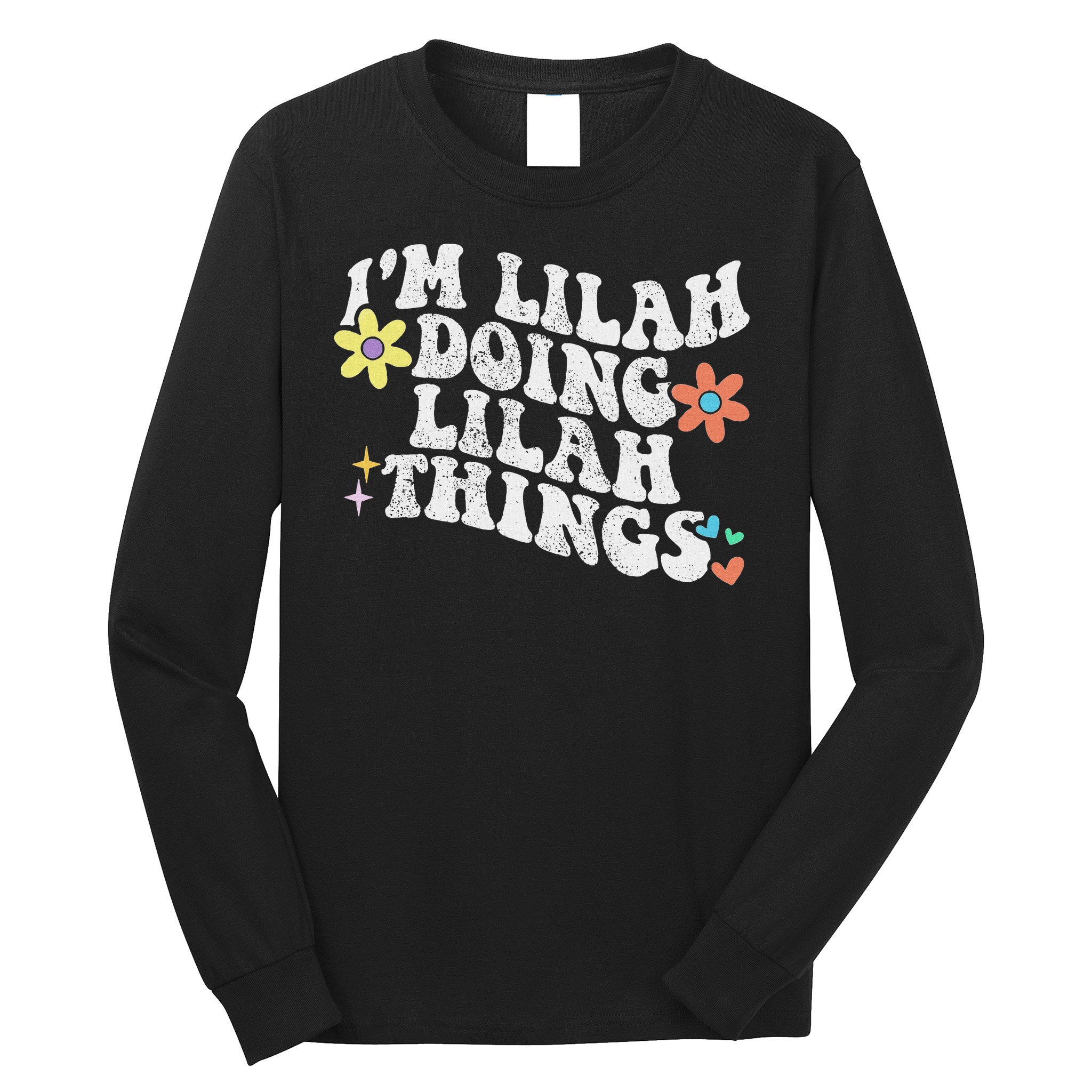 Retro Groovy Im Lilah Doing Lilah Things Funny Mother's Day Long Sleeve Shirt
