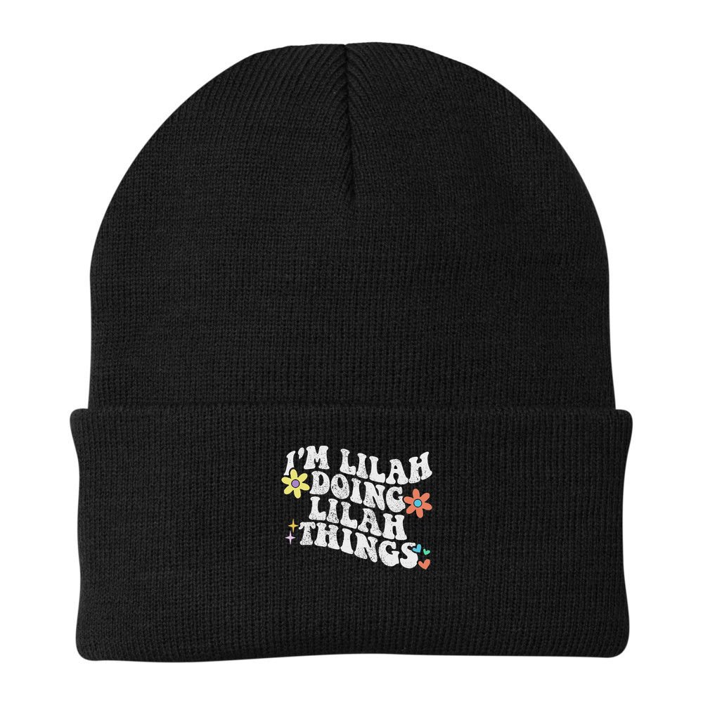Retro Groovy Im Lilah Doing Lilah Things Funny Mother's Day Beanie