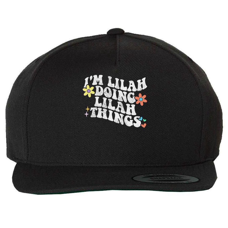 Retro Groovy Im Lilah Doing Lilah Things Funny Mother's Day Wool Snapback Cap