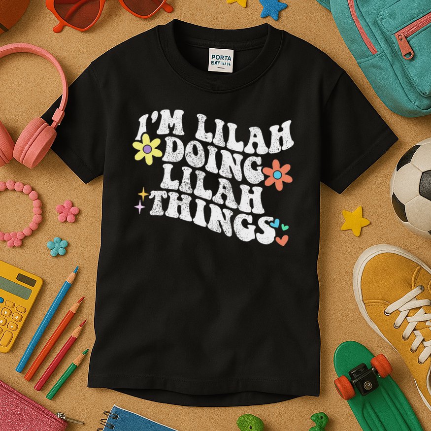 Retro Groovy Im Lilah Doing Lilah Things Funny Mother's Day Kids T-Shirt