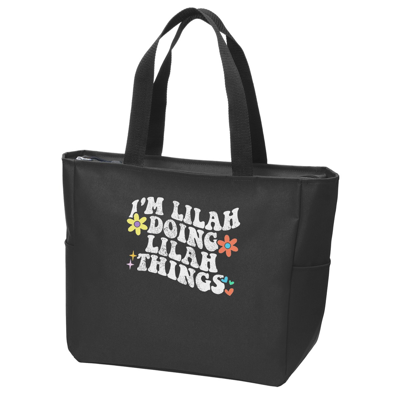 Retro Groovy Im Lilah Doing Lilah Things Funny Mother's Day Zip Tote Bag