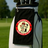 Remember Graffiti Is Fun Golf Towel