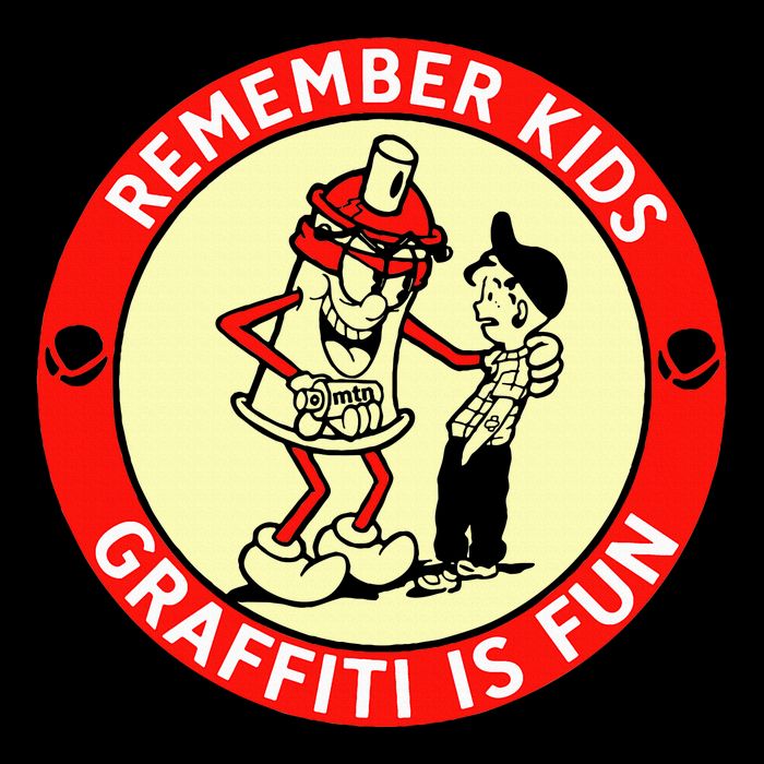 Remember Graffiti Is Fun Cropped Pullover Crew