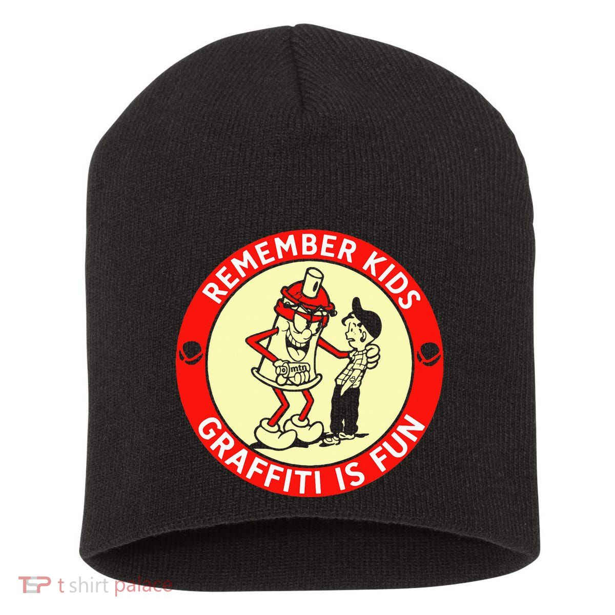 Remember Graffiti Is Fun Short Acrylic Beanie