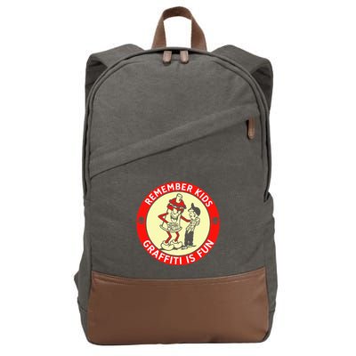 Remember Graffiti Is Fun Cotton Canvas Backpack
