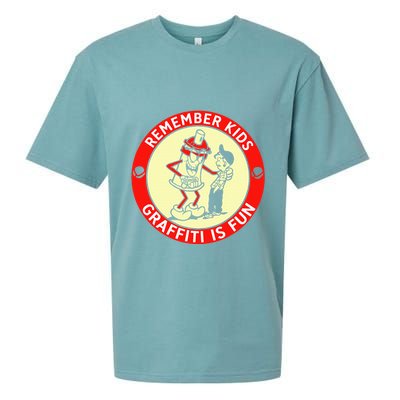 Remember Graffiti Is Fun Sueded Cloud Jersey T-Shirt