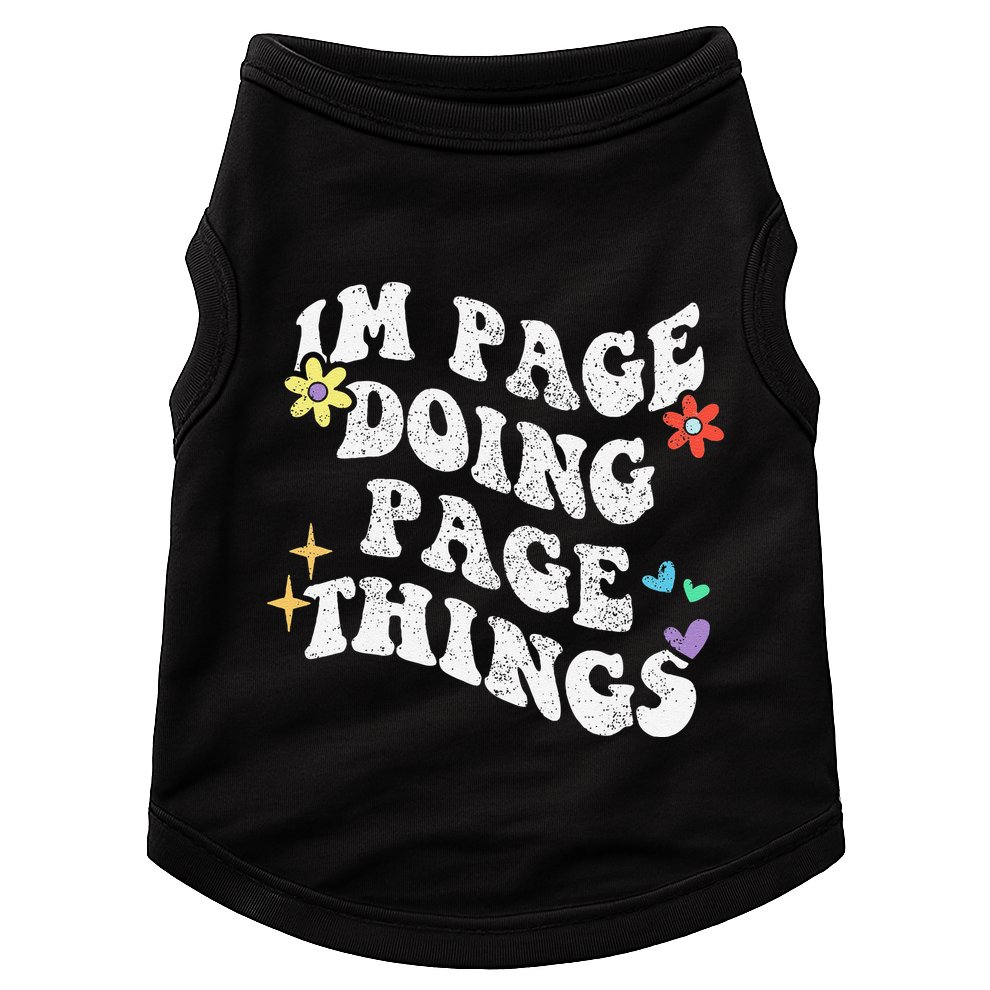 Retro Groovy Im Page Doing Page Things Funny MotherS Day Doggie Tank