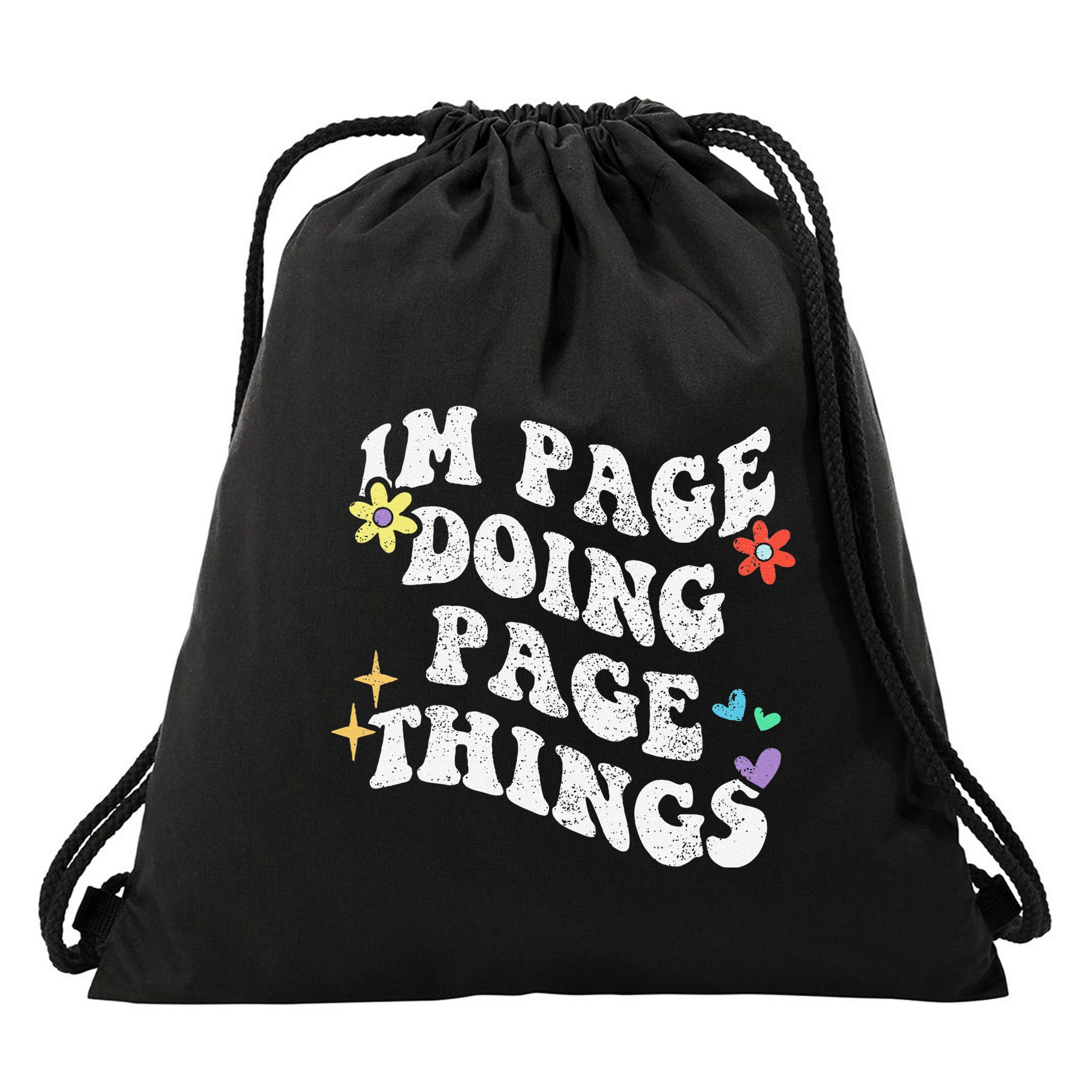 Retro Groovy Im Page Doing Page Things Funny MotherS Day Drawstring Bag
