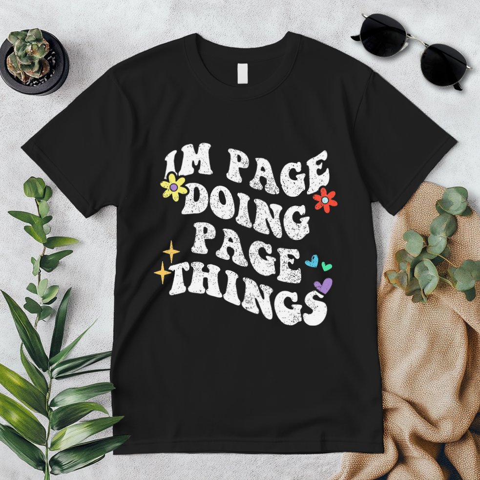 Retro Groovy Im Page Doing Page Things Funny MotherS Day Premium T-Shirt