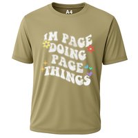Retro Groovy Im Page Doing Page Things Funny MotherS Day Cooling Performance Crew T-Shirt