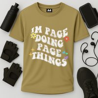 Retro Groovy Im Page Doing Page Things Funny MotherS Day Cooling Performance Crew T-Shirt