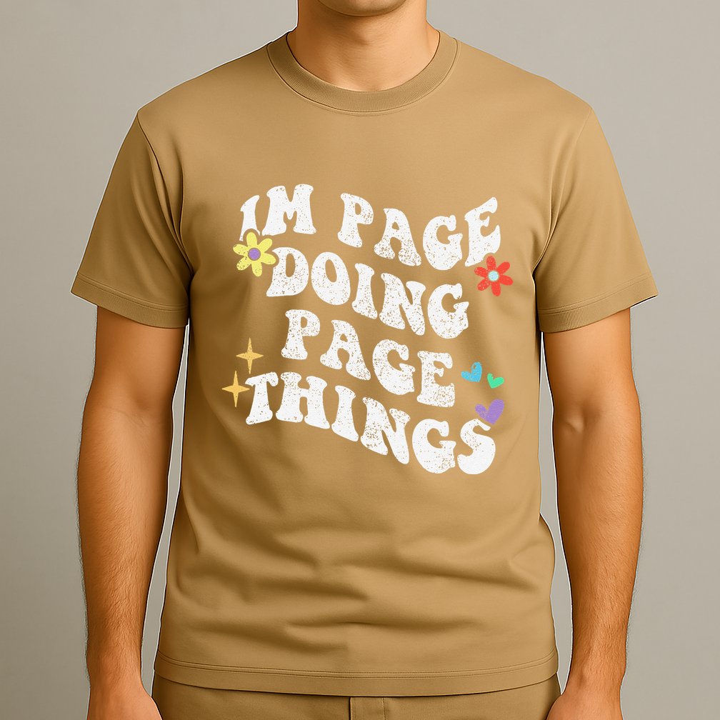 Retro Groovy Im Page Doing Page Things Funny MotherS Day T-Shirt